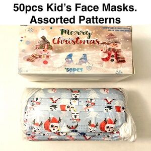 5/$15💥 50pcs Face Mask Set Children Winter Pattern Disposable 😷